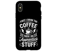 Carcasa para iPhone X/XS Café Divertido Que Dice Primero Bebo y Luego Hago Cosas de Aprendiz