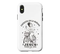 Carcasa para iPhone X/XS Cafecito en la Mañana Jesús Todo el Día Cristiana