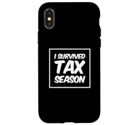Carcasa para iPhone X/XS Calendario Divertido de Temporada de impuestos I Survived Tax Season Quote