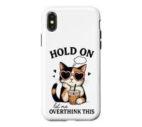 Carcasa para iPhone X/XS Calico Cat Overthinking - Diseño de café Helado