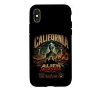 Carcasa para iPhone X/XS California Alien Invasion Retro UFO UAP Extraterrestre