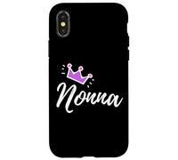 Carcasa para iPhone X/XS Caligrafía Italiana Nonna Abuela Abuela Rosa Corona