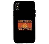 Carcasa para iPhone X/XS Camarones Tempura Cangrejo Actitud Tempura Humor Comida Japonesa Fan
