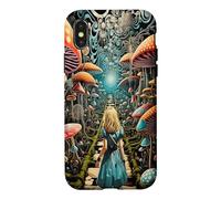 Carcasa para iPhone X/XS Camino del Bosque de Setas Trippy de Alicia en el país de Las Maravillas