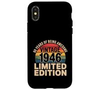 Carcasa para iPhone X/XS Camisa de 80 años de edición Limitada de 80 años de Edad Vintage de 1946