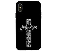 Carcasa para iPhone X/XS Camisa de Pascua Feliz con Texto en inglés He Is Risen Jesus Cross Scripture Matthew