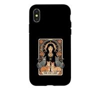 Carcasa para iPhone X/XS Camisa de Tarot The Cat Lady para Mujer, gótica y Bruja, con Forma de Gato, mamá