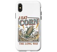 Carcasa para iPhone X/XS Camisa vergonzosa I Eat Corn The Long Way Funny Adult Humor