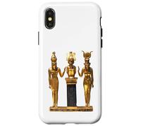 Carcasa para iPhone X/XS Camiseta egipcia Trinity Golden Horus Osiris e ISIS Statue
