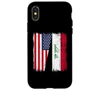 Carcasa para iPhone X/XS Camiseta iraquí Americana con Media Bandera de Estados Unidos
