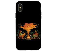 Carcasa para iPhone X/XS Campfire Friends Night Camping Naturaleza Camper Campamento
