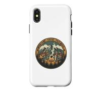 Carcasa para iPhone X/XS Camping Vacation Mountains Coffee and Folk Music