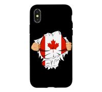 Carcasa para iPhone X/XS Canadian Superhero Canada Flag Patriot Gift