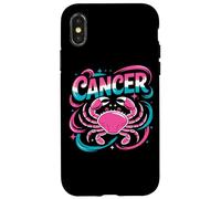 Carcasa para iPhone X/XS Cáncer Signo del Zodiaco Cangrejo Rosa Astrología Vibes