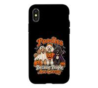 Carcasa para iPhone X/XS Caniches Porque la Gente es Espeluznante Divertido Halloween Perro mamá D