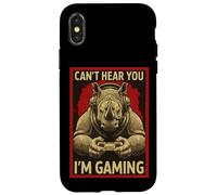 Carcasa para iPhone X/XS Can't Hear You Im Gaming Rhino Funny Gamer Art para Hombres y Mujeres