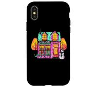 Carcasa para iPhone X/XS Caprichosa Librería Muñeco De Nieve Escena Acog