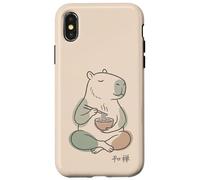 Carcasa para iPhone X/XS Capybara Peaceful Zen Ramen Noodle Minimalista Sabi WABI