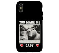 Carcasa para iPhone X/XS Capybara Selfie Make Me Capy Hombres Mujeres Niños