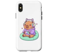 Carcasa para iPhone X/XS Capybaras Rodents Gaming Can't Hear You I'm Gaming Capybara