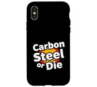 Carcasa para iPhone X/XS Carbon Steel or Die Funny Pan Wok Cooking Chef