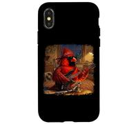 Carcasa para iPhone X/XS Cardenal Norteño Guitarra Aves Biólogo Ornitólogo Pájaro