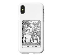 Carcasa para iPhone X/XS Cartas de Tarot para Parejas de The Lovers, cómic Retro, Garden of Eden