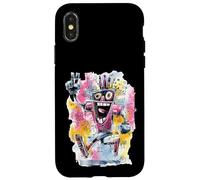 Carcasa para iPhone X/XS Cartel gráfico con Personajes Pop de Happy Robot Peace Graffiti