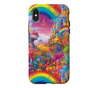 Carcasa para iPhone X/XS Castillo Rainbow Fairytale Magical Princess Design