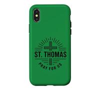Carcasa para iPhone X/XS Católico Santo Tomás Oración por Nosotros Oración Cristiana