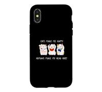 Carcasa para iPhone X/XS Cats Make Me Happy Humans Make My Head Hurt for Cat Lovers