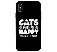Carcasa para iPhone X/XS Cats Make Me Happy You Not So Much Humans Make My Head Hurt