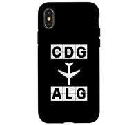 Carcasa para iPhone X/XS CDG a ALG Ruta de avión París Argel