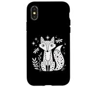 Carcasa para iPhone X/XS Celestial Fox Stars Night Dragonfly Nature Woodland Graphic