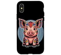 Carcasa para iPhone X/XS Cerdo Azteca Mexicano Civilización Antigua Mitología Arte Diseño