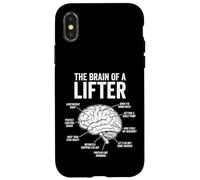 Carcasa para iPhone X/XS Cerebro Divertido de un Levantador Fitness Meme Halterofilia