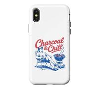 Carcasa para iPhone X/XS Charcoal & Chill Summer BBQ Grill Dad Father's Day Relax