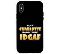 Carcasa para iPhone X/XS Charlotte Costume Idgaf Meme Funny Char Costume Charlottes