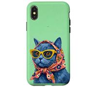 Carcasa para iPhone X/XS Chartreux Fashion Cats - Portada de Revista, diseño de Gatos