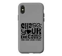 Carcasa para iPhone X/XS Chase Your Dreams, White/Black