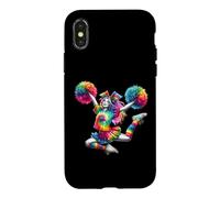 Carcasa para iPhone X/XS Cheerleader Pom Poms Colorful Outfit Rainbow Tie Dye