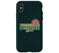 Carcasa para iPhone X/XS Cherokee Blood Retro Sun Vintage Indian American Tocado