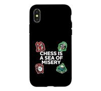 Carcasa para iPhone X/XS Chess Is A Sea of Misery Funny Board Gamer