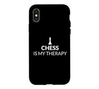 Carcasa para iPhone X/XS Chess Is My Therapy Funny Chess Lover Juego de Mesa de Estrategia