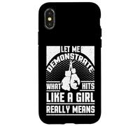 Carcasa para iPhone X/XS Chica Boxer Demostrar Hits como Una Chica Boxeo Mujer Boxeo Boxeador