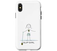 Carcasa para iPhone X/XS Chica Divertida para Mujer, Tabla de Remo Sup