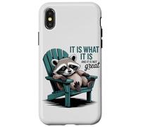 Carcasa para iPhone X/XS Chill Raccoon Lazy Summer Actitud - Cita Divertida