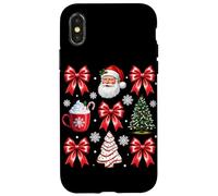 Carcasa para iPhone X/XS Chocolate Caliente con Lazos de Papá Noel