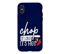 Carcasa para iPhone X/XS Chop It Like Its Hot Pepper - Disfraz Divertido de Humor de Chef