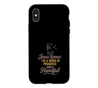 Carcasa para iPhone X/XS Christian Petty Oró Fe Humor SASS God Knows Me
